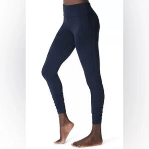 Sweaty Betty All Day Ruched Hem Full Length Leggings in Black - Size Large